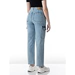 INKD-Womens-Elasticated-Waistband-Jeans-with-Cargo-Pockets-High-Rise-Enzyme-Wash-6-Pocket-Styling