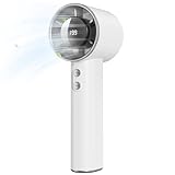 Mini Ventilateur Portable à Main   3000mAh Petit Ventilateur de Table USB,1 199 Vitesses,Jusqu'à 13H d'Autonomie,Écran LED,Batterie Rechargeable,Fan sans Fil pour Intérieur Extérieur,avec Lanière