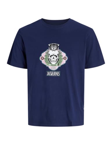 JACK & JONES tee SS Crew Neck 3pk MP Jorskull Nature-Camiseta de Manga Corta con Cuello Redondo, 3 Unidades, Blanco Envejecido, L (Pack de 3) para Hombre