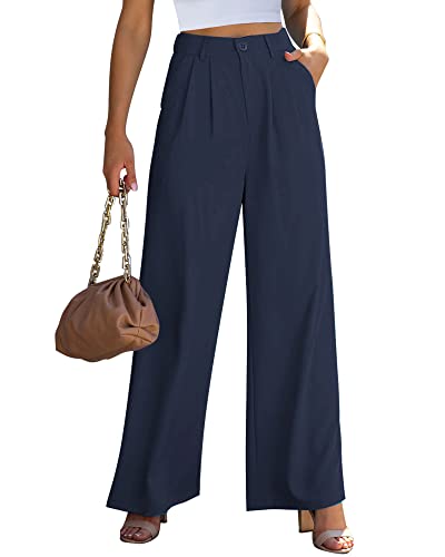 Roskiky Hosen Damen Lockere Hose Damen High Waist Hose Damen Baggy Pants...
