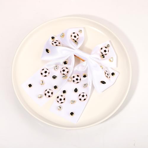 Lazos de cabello con clip para deportes estilo fútbol miniatura 2