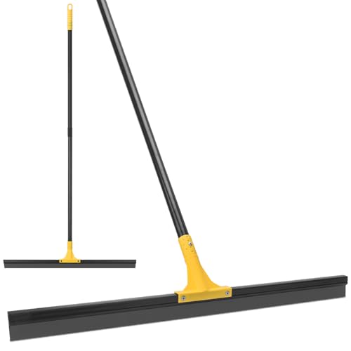 Floor Squeegee for Concrete 30 Large Rubber Broom for Tile 59 Long Handle Heavy Duty Water Wiper for Garage Deck