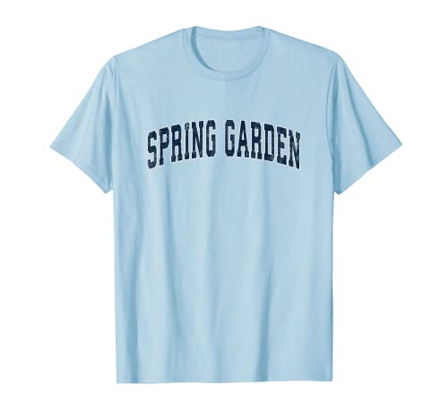 Spring Garden Pennsylvania PA Diseño deportivo vintage azul marino Camiseta