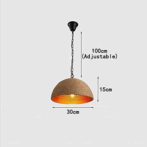 Suspension de chanvre métallique vintage en fer forgé durable lustre E27 de qualité