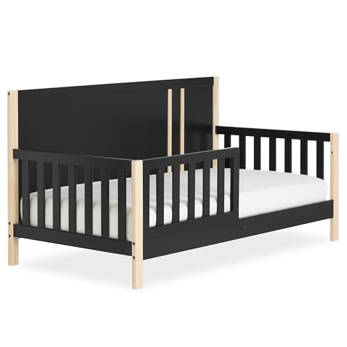Evolur Dream On Me Soho Toddler Bed in Matte Black Vintage, JPMA & Greenguard Gold Certified,...