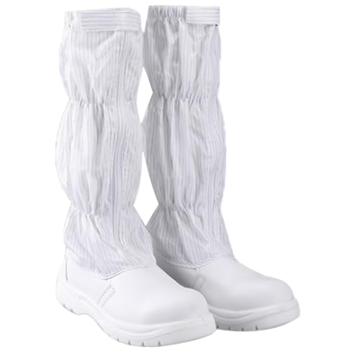 ALTA ANN RIAN Anti-Smashing Steel Head Cleanroom Boots with Rubber Edging, Dustproof, Anti-Static, PU Bottom, Skid and Wear Resistance (7(250mm))