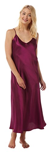 INSIGNIA Womens Satin Long Length and Regular Thin Strap Slip Chemise Nightie
