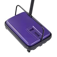 VEVOR Teppichkehrer Teppichbodenkehrmaschine manuell, Bodenkehrer mit 300 ml Staubbehälterkapazität, 17 cm Reinigungsbreite Kehrmaschine für Heimbüro-Teppiche Tierhaarstaub Teppichreinigung, Lila