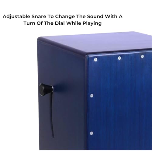 Image of Clapbox Adjustable Snare Cajon CB40- Blue, Birch Wood (H:50 W:30 L:30) - 3 Internal Snares