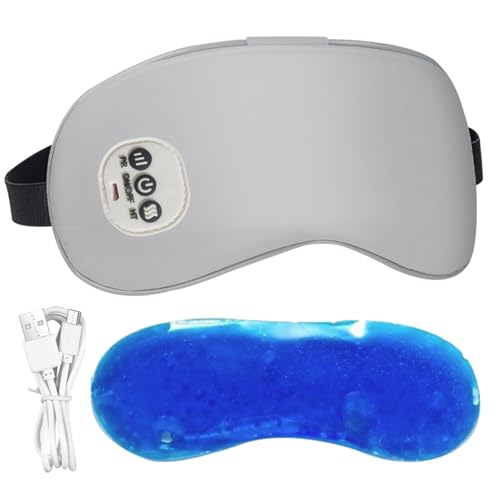 Heated Eye Mask for Dry Eyes 3 Modes Vibrating Hot Eye Mask with Cooling USB Rechargeable Massager Hot with15 Min Timer for Tired Eyes Style 2