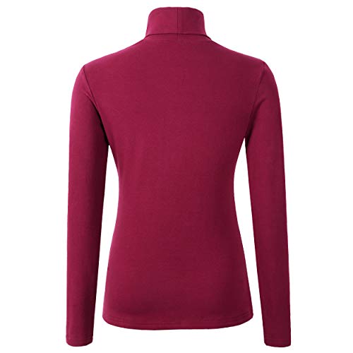 Image of Women's Soft Cotton Turtleneck Top Basic Pullover Sweater