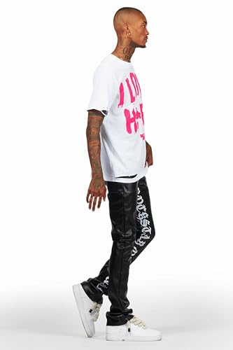 Men's Elian PU Stacked Flare Jean3