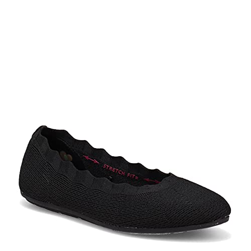 Skechers Women's Cleo 2.0-Love Spell Scalloped Knit Skimmer Flats with Air-Cooled Memory Foam Ballet2