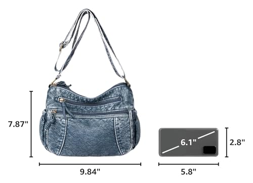 Bolso de mezclilla para mujer bolso jean bandolera tote miniatura 3