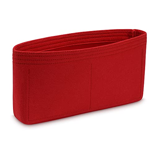 HyFanStr Taschen Organisator Filz mit Kreditkartenetui, Tasche in Tasche in Tasche Organizer Taschenorganizer, Innentaschen für Handtaschen Rot Klein Cover