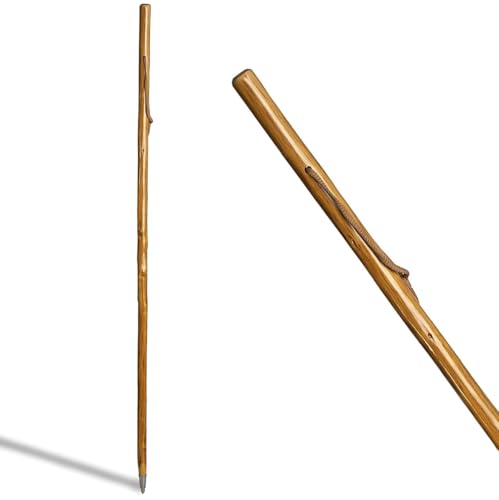 Bordón para Caminar por la montaña Bastón de Senderismo Marcha Madera castaño 128cm Bordón para Caminar por la montaña Bastón de Senderismo Marcha Madera castaño 128cm