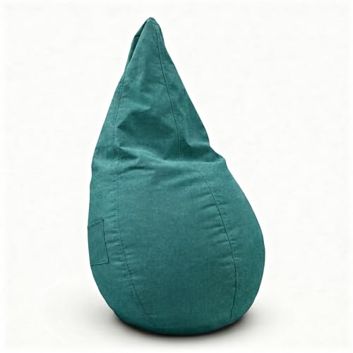 Aiire Puff Pera con Relleno Incluido - Puff Gamer Moderno de Diseño - Niño o Adulto para Salon o Habitación Juvenil - Sillón Puf Infantil XXL Adolescente - Puffs en Algodón Premium Verde