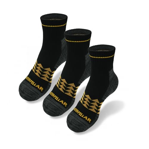 Caterpillar 3-pack Half Cushioned Quarter Socks Black (3 Pack) LG