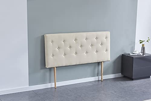 NOVEMBER Tête de lit Deco, capitonnée Tissu Blanc, L'épaisseur Totale de 8 cm (160 x 100 cm)