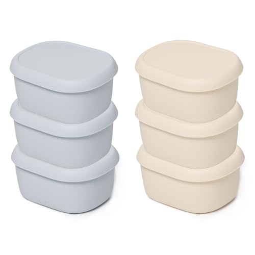 Pilikoll 6pcs 200ML Boîtes à Collation Réutilisables en Silicone avec Couvercles Boîtes...