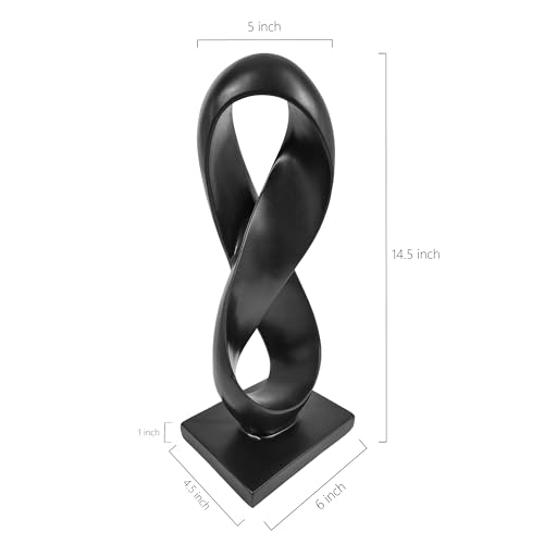 Escultura Abstracta Moderna Negra 14.5 in Minimalista miniatura 4
