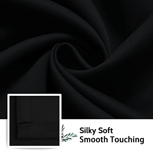 Image of SimpleHome Black 100% Blackout Curtains Room Darkening Living Room 63 Inch