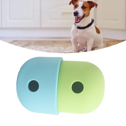 Fockety Hundepuzzle, Zähneknirschen, Abnehmbar, Langsamer Fressnapf, Hundeleckerli, Spielzeugspender, Silikon, Unschädlich für die Katze (Kleine Abdeckung in fluoreszierendem Grün mit #12)