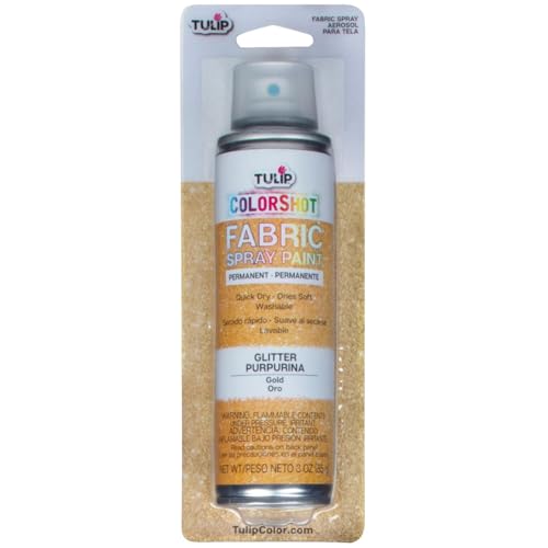 Tulip ColorShot Instant Fabric Spray Paint Permanent Color Spray-On Fabric Paint 3oz Gold Glitter