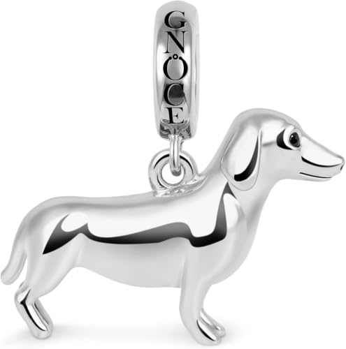 Image of GNOCE Pet Dog Bead Charm for Women,Silver Charms Necklace Bracelet for Her, Jewelry Gift