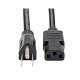 Eaton Tripp Lite series 15 Amp Standard 2ft Computer Power Cord for PC, Monitor, Laptop & More | UL Listed, Heavy Duty 14 AWG, 5-15P to IEC C13, Replacement 3 Prong AC Power Cable (P007-002)
