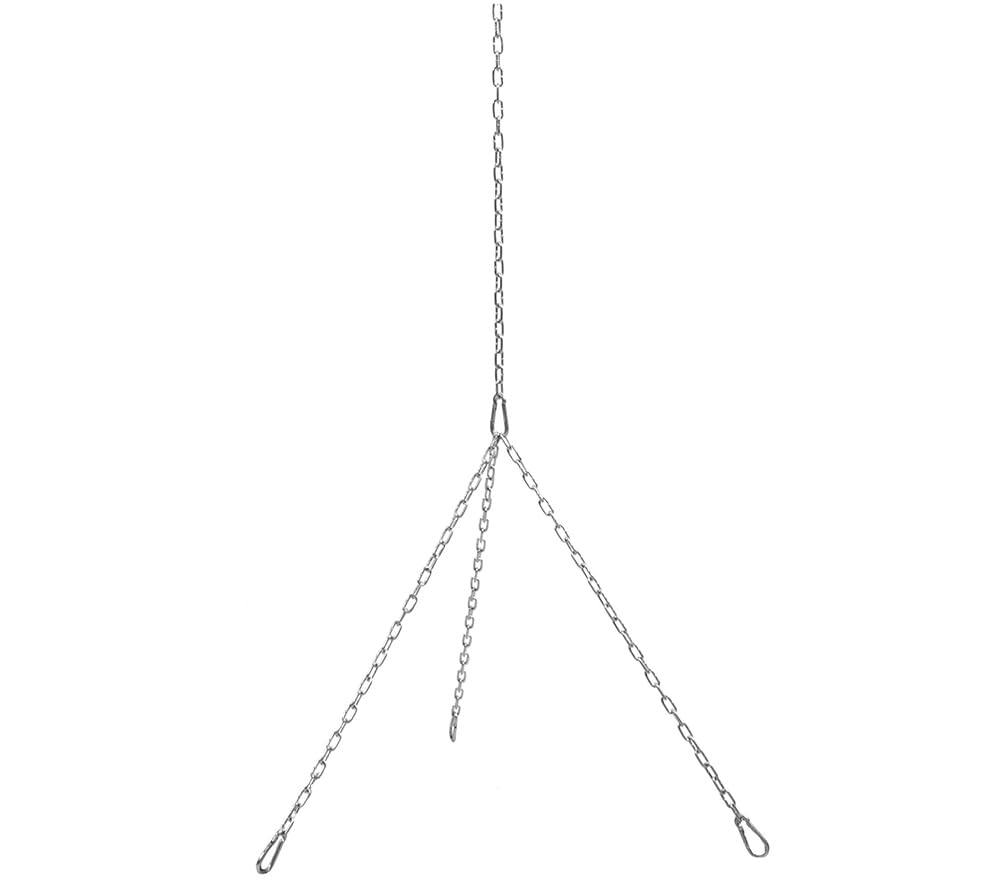 Barbecue suspendu 180 cm – Grille en acier inoxydable 50 cm + manivelle – Barbecue à trois pieds – Barbecue au charbon de bois