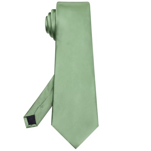 Image of Hi-Tie Men's Extra Long Solid Satin Tie Set 63 Inch /70 Inch Formal Necktie