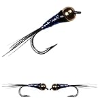 3/6/12/24 Piezas de Gancho tungsteno NINFA pequeña beadheads Mosca Arco Iris marrón Trucha greating Trucha Pesca rápido Fregadero Volante (Color : Pack of 3Pcs)