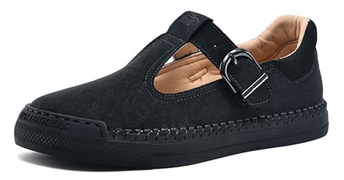 Honeystore Men's Casual Flats Driving Loafers Buckle Shoes