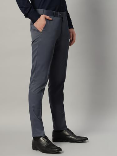 Image of Vogaan Formal Pant with Expandable Waist for Men | Men's Cotton Regular Fit Flat Front Pant for Party and Casual Wear