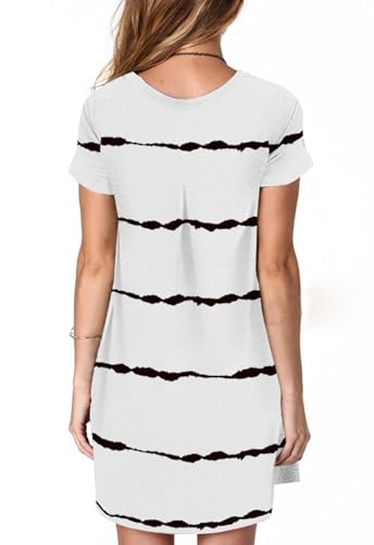 Image of Alaster Women's Casual Summer T Shirt Dress Loose Short Sleeve Tunic Dress with Pocket for Women