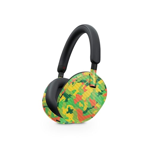 Image of MightySkins Carbon Fiber Skin Compatible with Sony WH-1000XM5 Headphones - Spring Camouflage | Protective, Durable Textured Carbon Fiber Finish | Easy to Apply