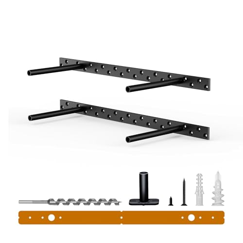 Floating Shelf Bracket Kit (No Router Needed) with Drill Guide Jig Fits 14 Thick Shelves Heavy Duty 150lbs Capacity Galvanized Steel with Countersunk Holes for Flush Mount(18X6X1)