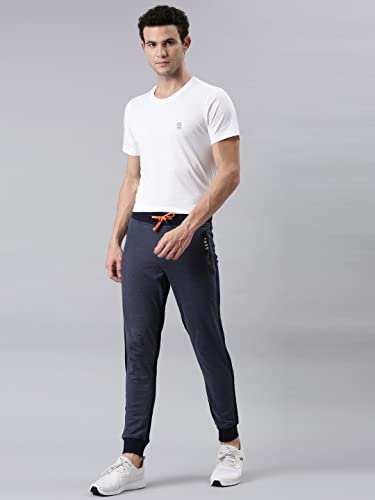 Image of F A S O Men's Super Combed Cotton Joggers | Color Block Design | Comfort Fit | Drawstring | Casual, Gym & Lounge Wear