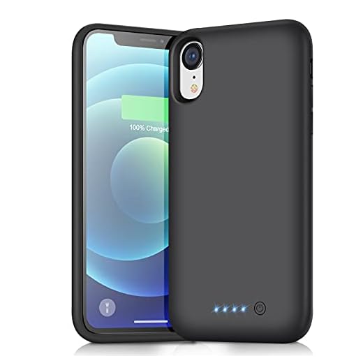 Battery Case for iPhone XR , (Newest 6800mAh)Battery Pack External Charging Case Protective Portable Cell Phone Rechargeable Charger Case Extended Battery Backup Pack Compatible with iPhone XR - Black