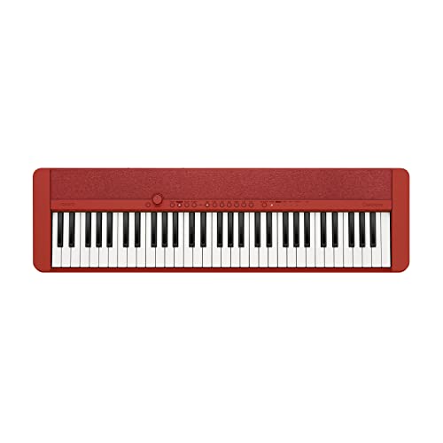Casio Casiotone CT-S1RD Piano-Keyboard avec 61 Touches à Frappe Dynamique, 61 sons, Rouge