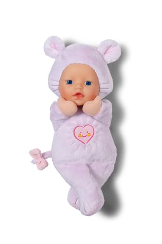 BABY born for babies Maus, weiche 26 cm Puppe mit Öhrchen und Fingertaschen, für Neugeborene, 836590 Zapf Creation
