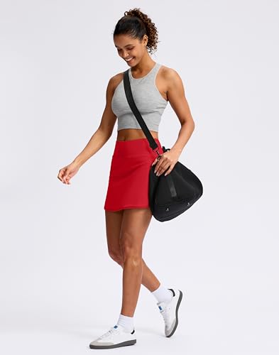 Image of SANTINY Skorts for Women with Pockets High Waisted Golf Skirts with Shorts A Line Athletic Tennis Skirt for Casual Pickleball