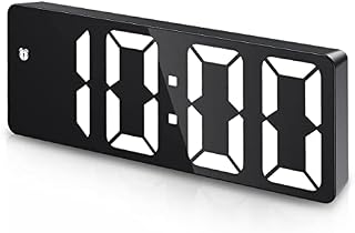 Ankilo Digital Alarm Clock, [Upgraded Version] LED Clock for Bedroom, Electronic Desktop Clock with Temperature Display, Adjustable Brightness, Voice Control, 12/24H Display for Home, Bedroom, Office