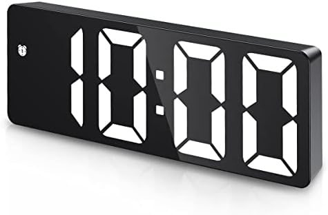 JXTZ Digital Clock, Alarm Clocks for Bedrooms, Desk Clock with Snooze, Temperature Display, Adjustable Brightness, Voice Control, LED Clock 12/24H Display for Home, Bedroom, Office, Gifts