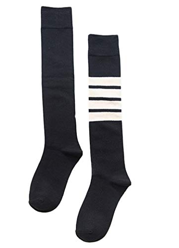 Andongnywell Womens Stripe Knee High Socks Stripes Thigh High Over Knee Socks Athlete Striped Long Stocking Socks