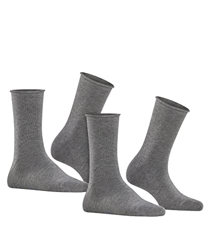 Image of FALKE Womens Happy 2-Pack Socks Light Grey EU 35-38 (US Women's 5-7.5) One Size