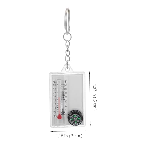 Brújula y termómetro para camping con llavero miniatura 6