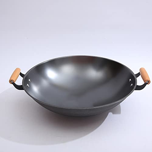 Wok chino tradicional de hierro fundido con asas dobles miniatura 4