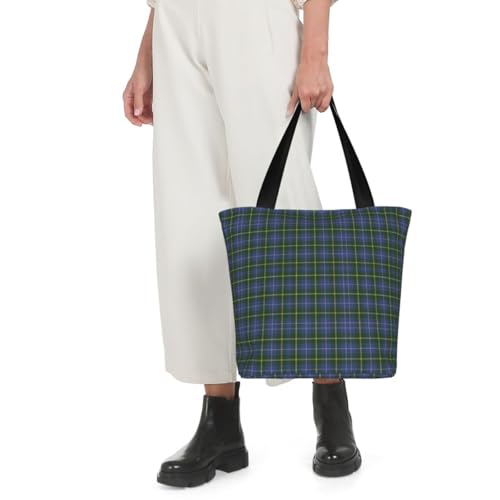 Tartan Of Nova Scotia Reusable Zippered Shoulder Bag, Stylish Polyester Tote With Wide Handle & Inner Pocket, Lightweight Durable Shopping & Travel Bag4